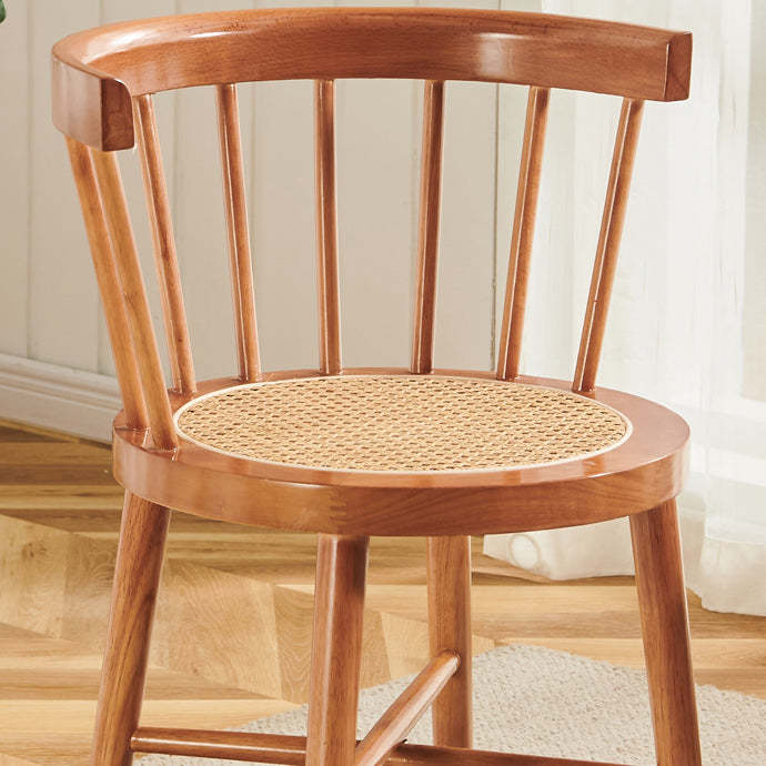 Nordic Woven Rattan Rubberwood Dining Chair