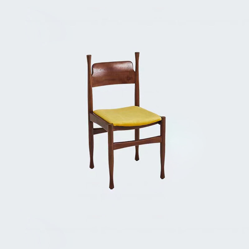 French Rubberwood Velvet Cow Horn Dining Chair