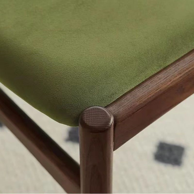 French Rubberwood Velvet Cow Horn Dining Chair
