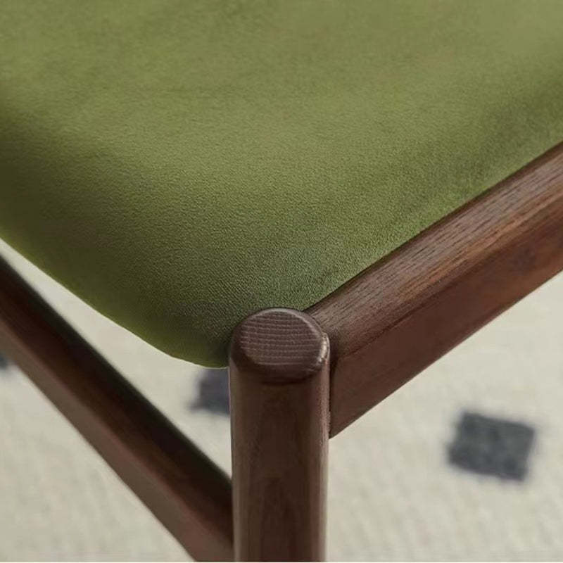 French Rubberwood Velvet Cow Horn Dining Chair