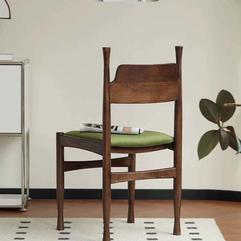 French Rubberwood Velvet Cow Horn Dining Chair
