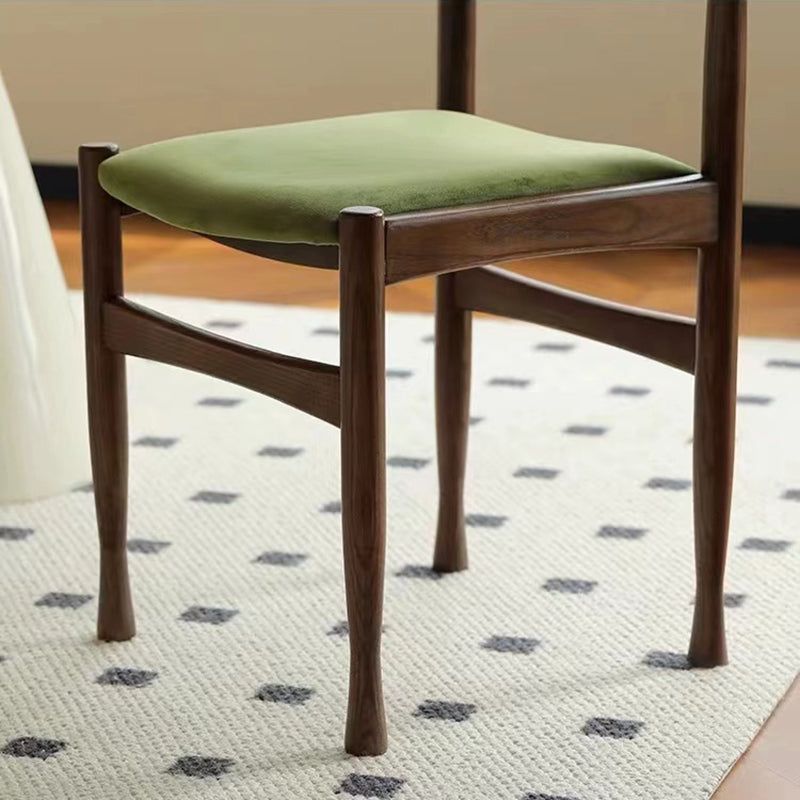 French Rubberwood Velvet Cow Horn Dining Chair