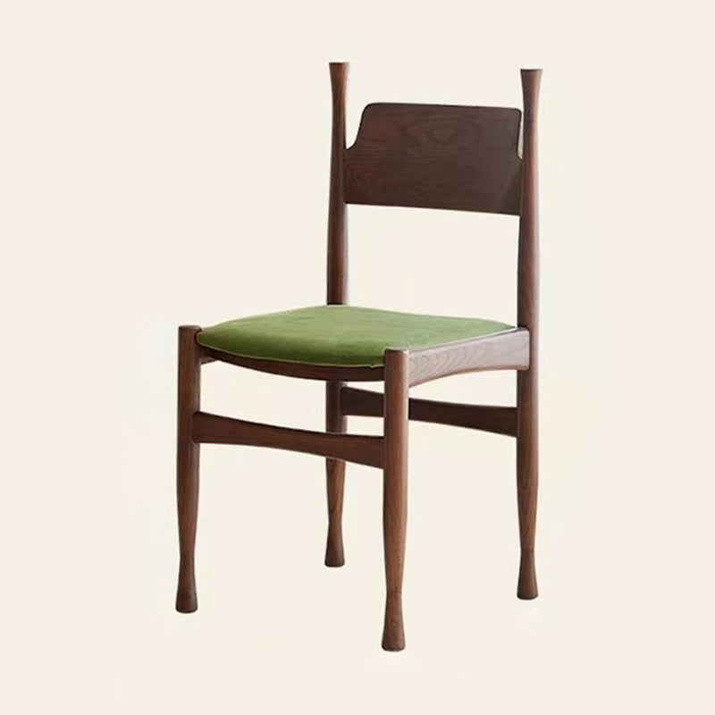 French Rubberwood Velvet Cow Horn Dining Chair