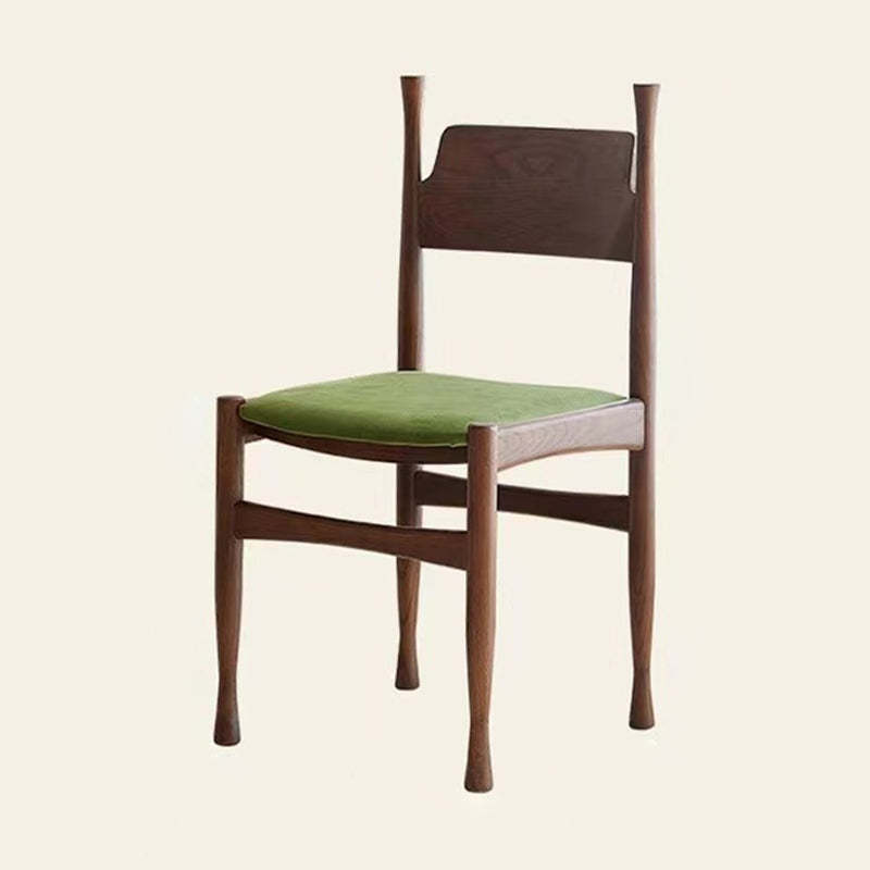 French Rubberwood Velvet Cow Horn Dining Chair