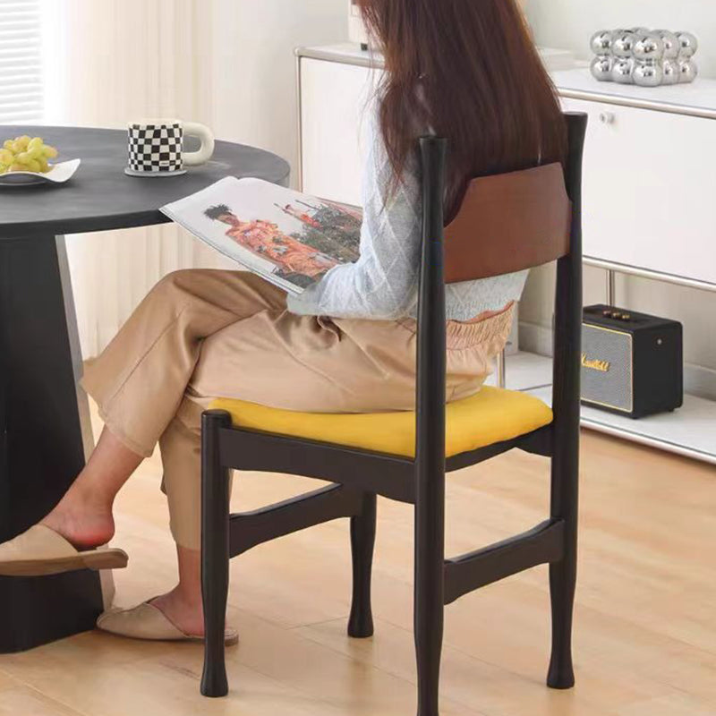 French Rubberwood Velvet Cow Horn Dining Chair