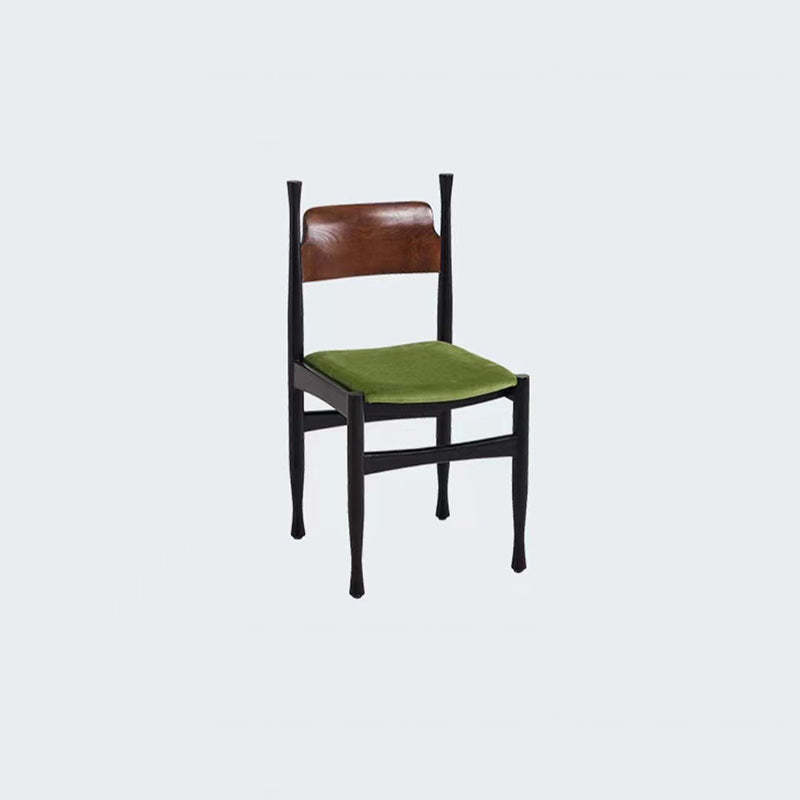 French Rubberwood Velvet Cow Horn Dining Chair