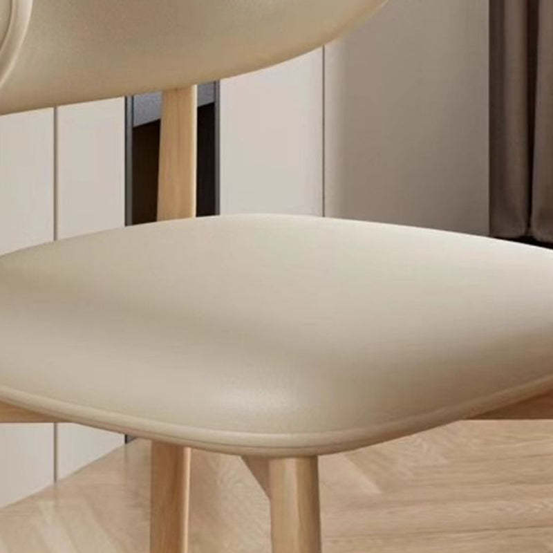 Scandinavian Microfiber Leather Curved Square Dining Chair — Black / Light Gray
