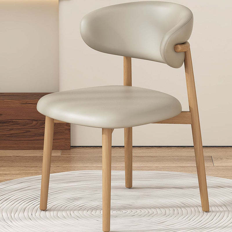 Beige nordic square microfiber dining chairs & benches — Natural Wood