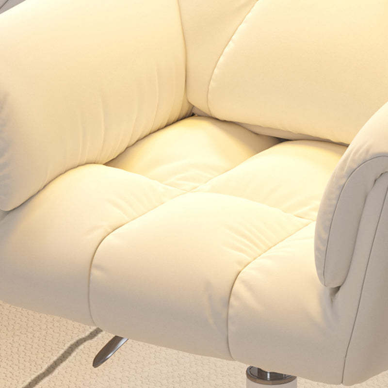 Modern Leather Velvet Steel Nylon Desk Chair — Leather / Pink