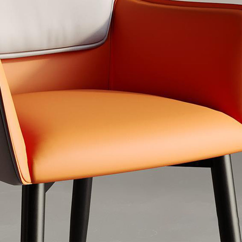 Scandinavian Microfiber Leather Steel Dining Chair