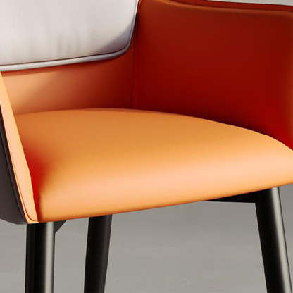 Scandinavian Microfiber Leather Steel Dining Chair