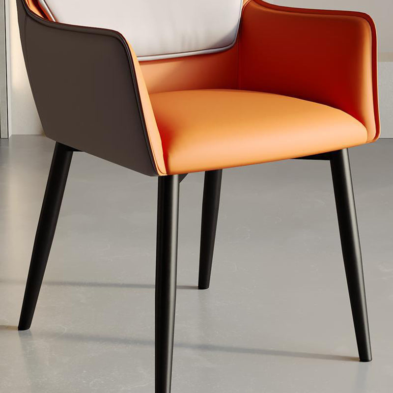 Scandinavian Microfiber Leather Steel Dining Chair
