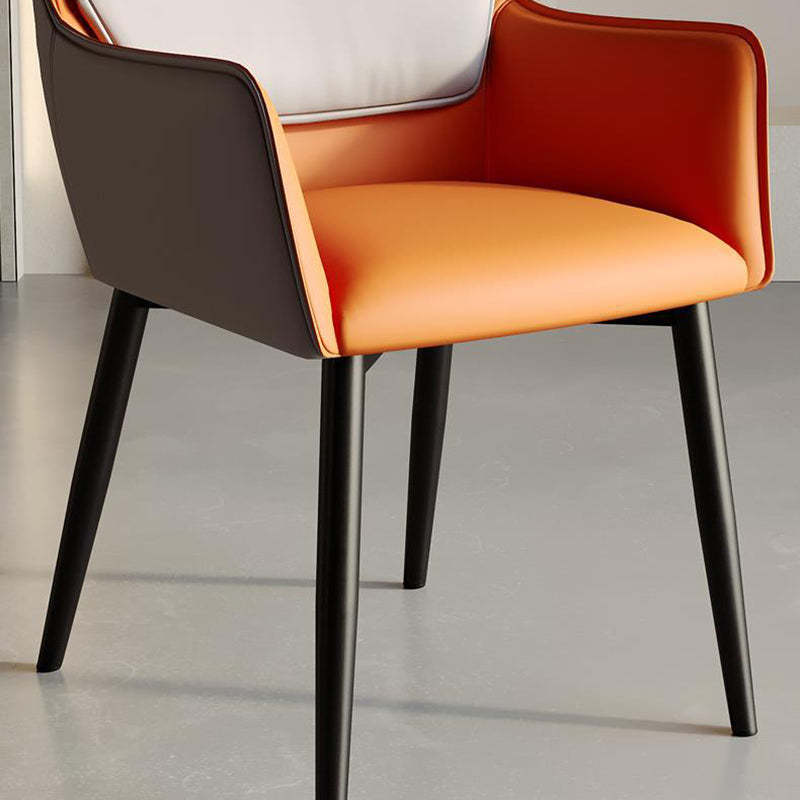 Scandinavian Microfiber Leather Steel Dining Chair