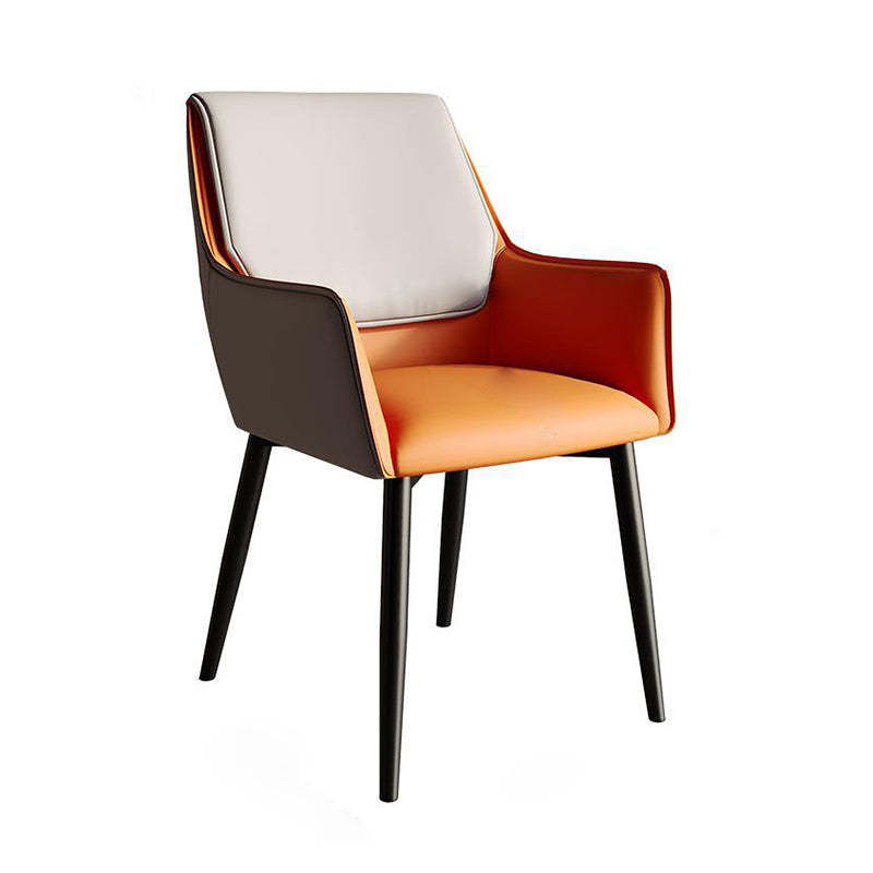 Scandinavian Microfiber Leather Steel Dining Chair