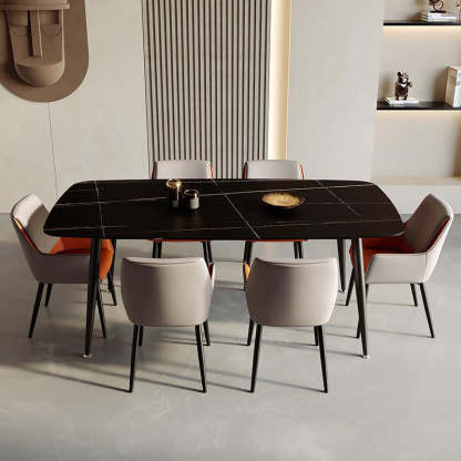 Scandinavian Microfiber Leather Steel Dining Chair — Light Gray & Dark Gray