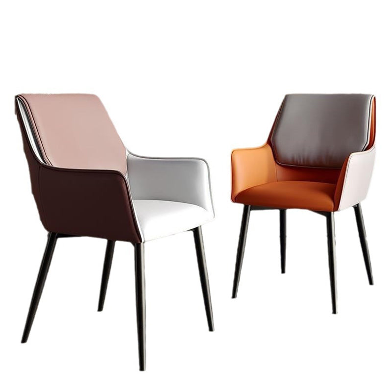 Scandinavian Microfiber Leather Steel Dining Chair