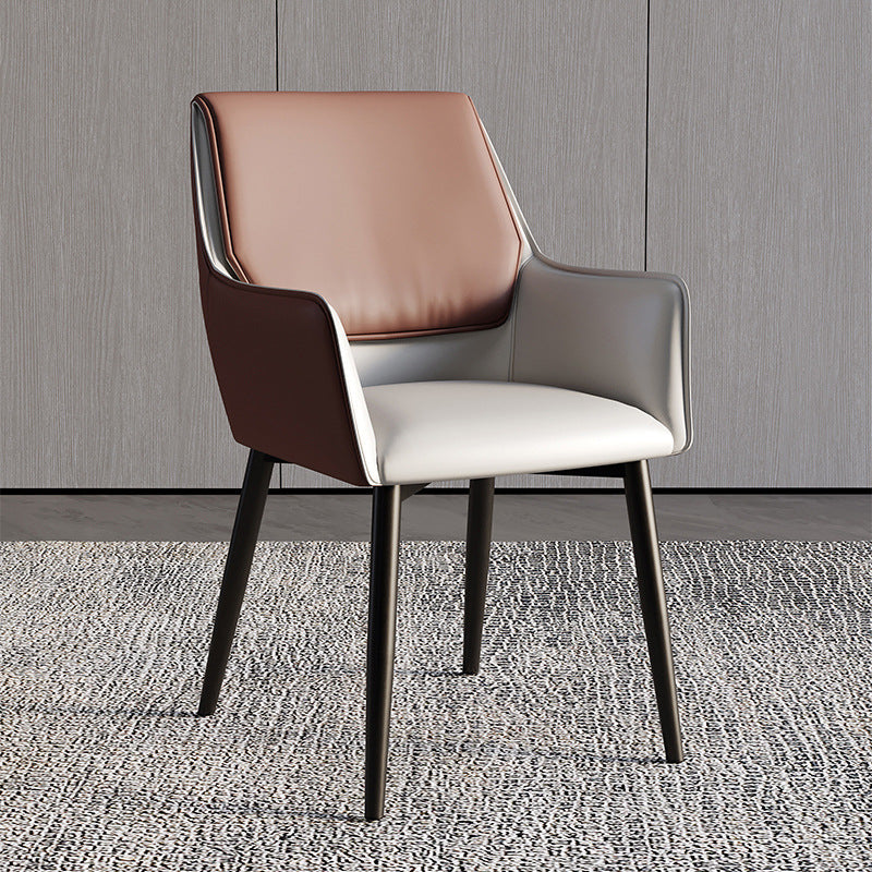 Scandinavian Microfiber Leather Steel Dining Chair