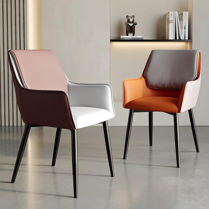 Scandinavian Microfiber Leather Steel Dining Chair