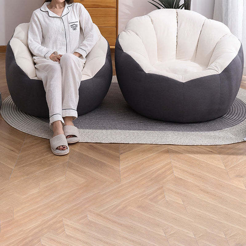 Cotton Particle Petal Lazy Round Sofa — Light Gray