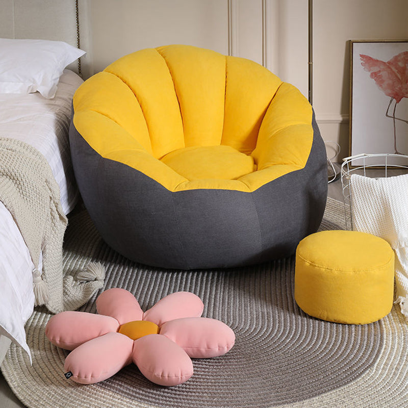 Cotton Particle Petal Lazy Round Sofa — Blue
