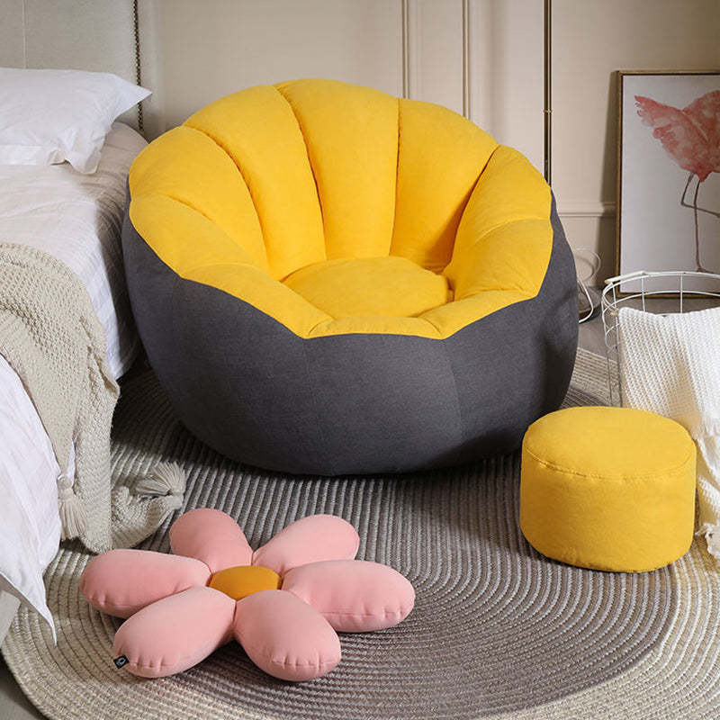 Cotton Particle Petal Lazy Round Sofa — Blue