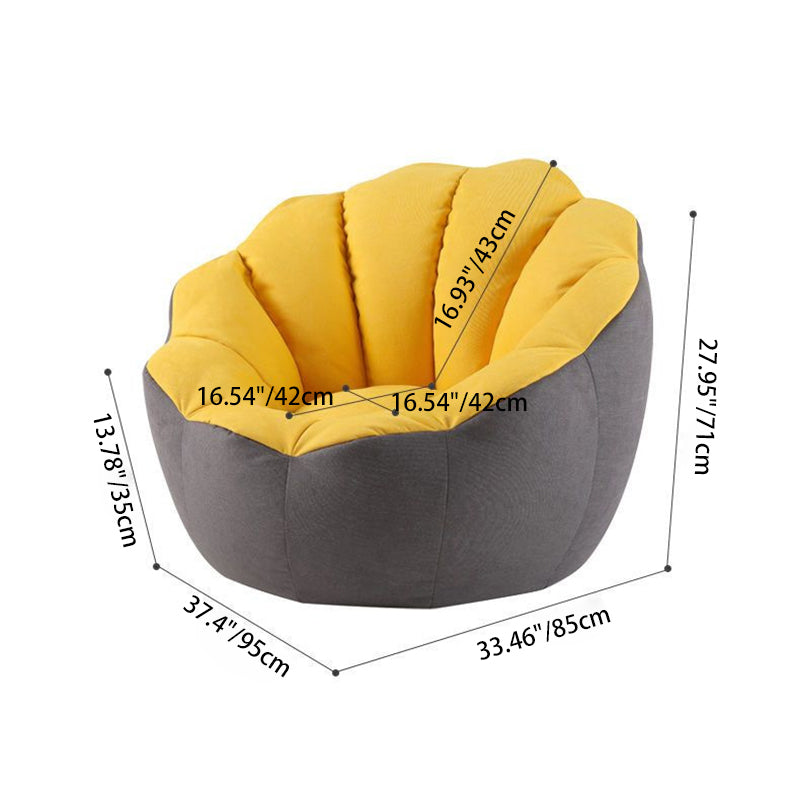Cotton Particle Petal Lazy Round Sofa — White & Black