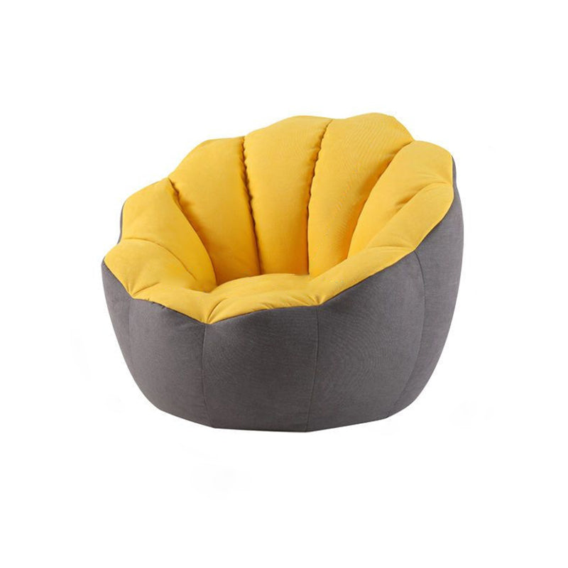 Cotton Particle Petal Lazy Round Sofa — Light Gray