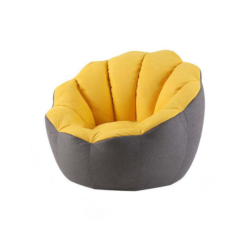 Cotton Particle Petal Lazy Round Sofa — Light Gray