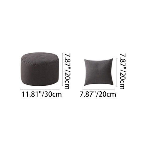 Cotton Particle Petal Lazy Round Sofa — Red
