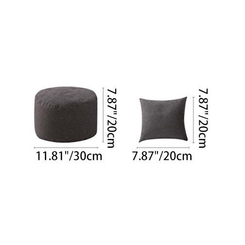 Cotton Particle Petal Lazy Round Sofa — Red