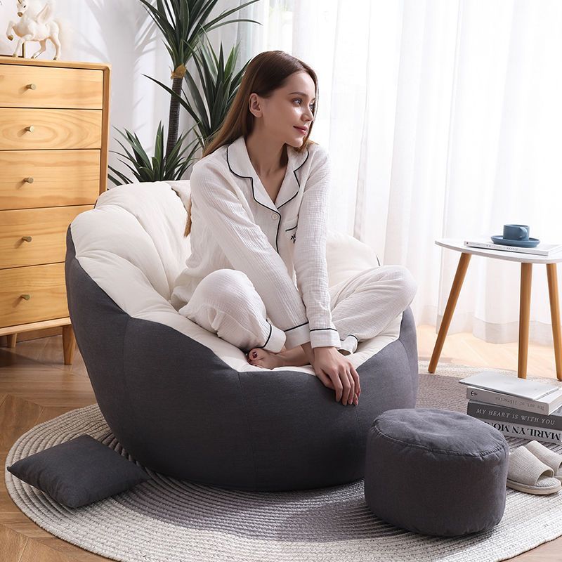 Cotton Particle Petal Lazy Round Sofa — Red