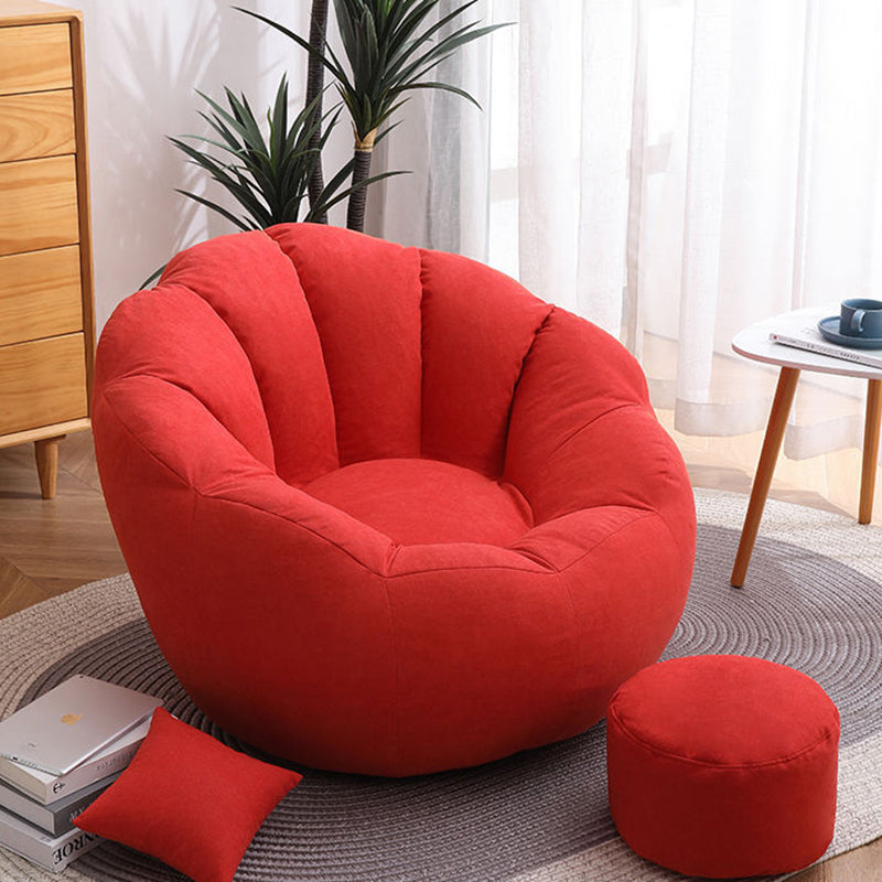 Cotton Particle Petal Lazy Round Sofa — Red