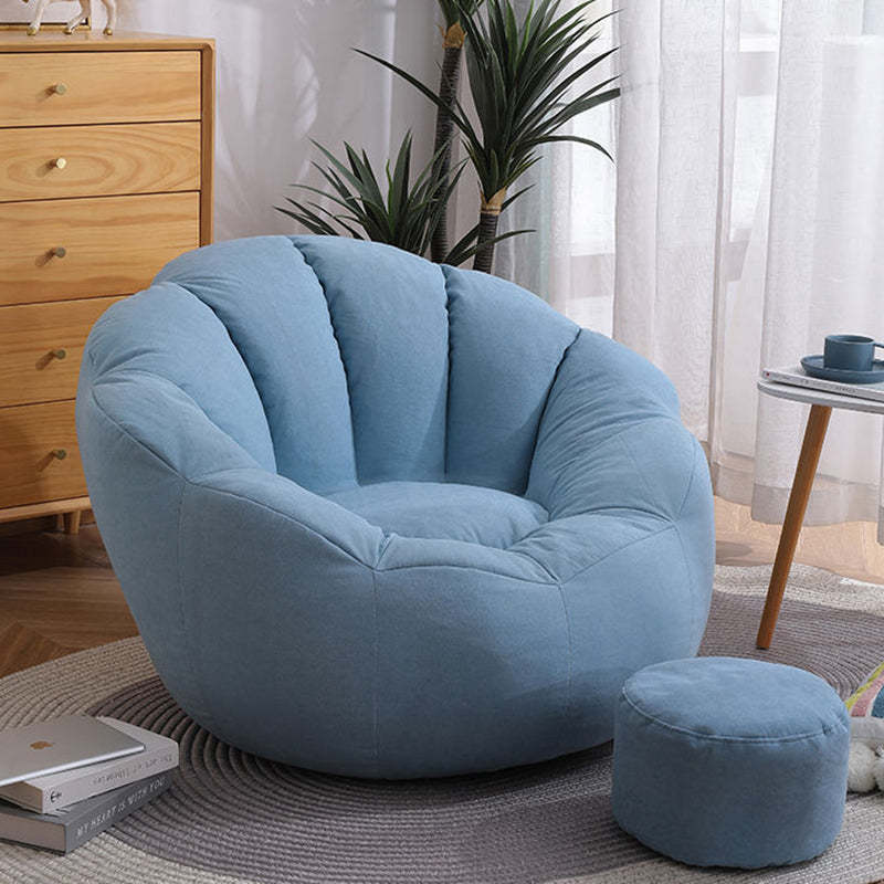 Cotton Particle Petal Lazy Round Sofa — Blue