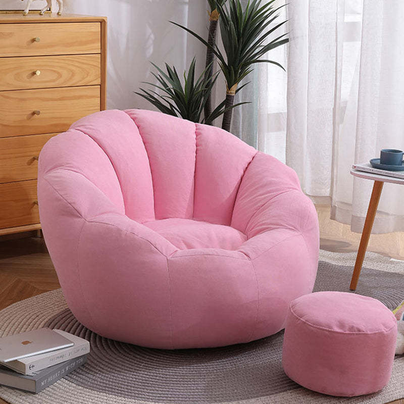 Cotton Particle Petal Lazy Round Sofa — Pink