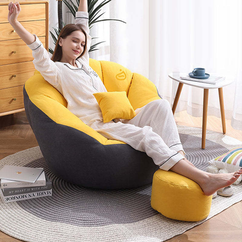 Cotton Particle Petal Lazy Round Sofa — Pink