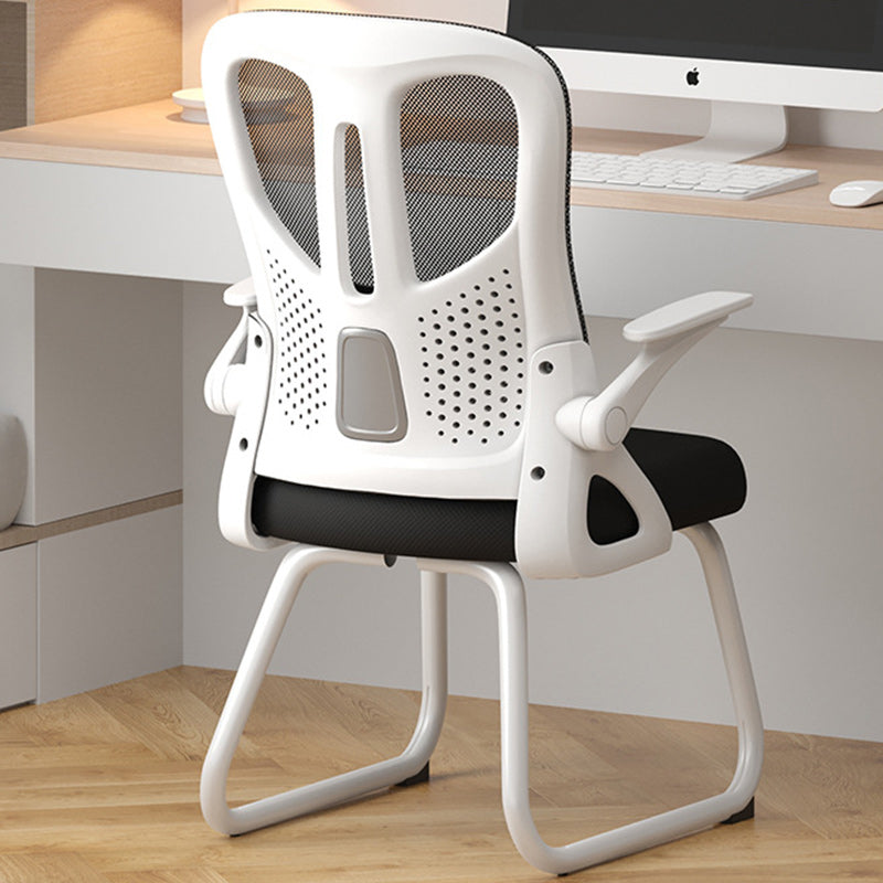 Modern Polyester Mesh Iron Desk Chair — Without Headrest / Latex / Black Frame & Black Mesh