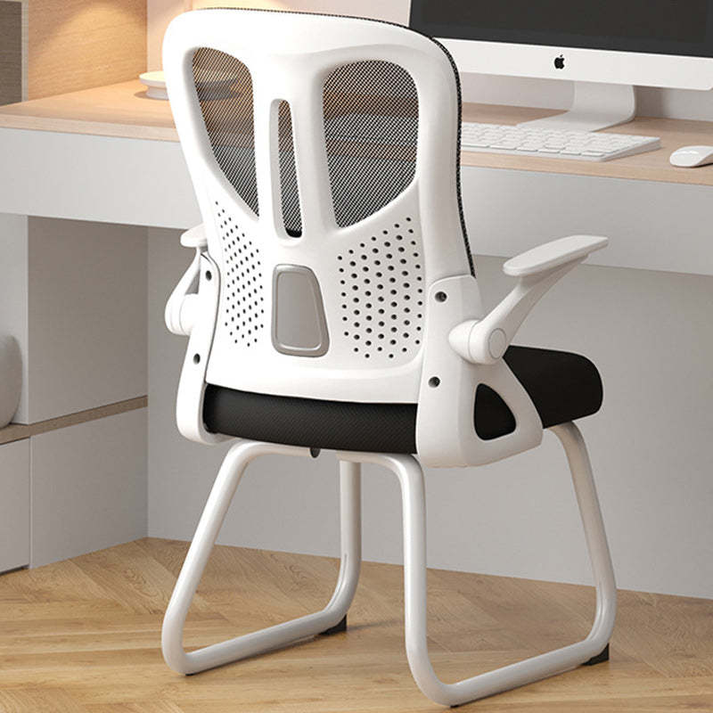Modern Polyester Mesh Iron Desk Chair — Without Headrest / Latex / Black Frame & Black Mesh