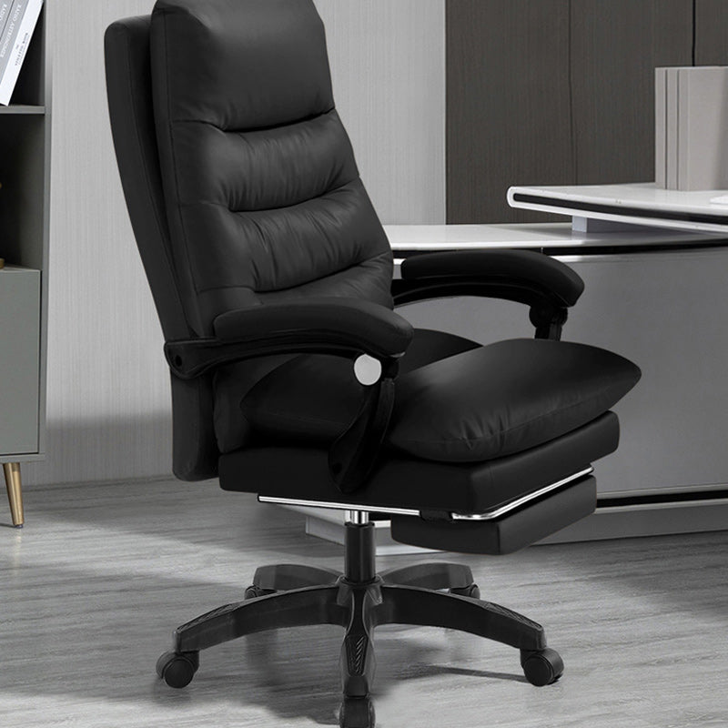 Modern Cowhide Steel Massage Desk Chair — Without Footrest / Ordinary Cotton Cushion / Khaki