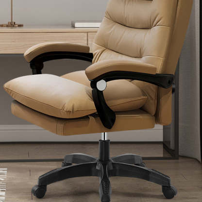 Modern Cowhide Steel Massage Desk Chair