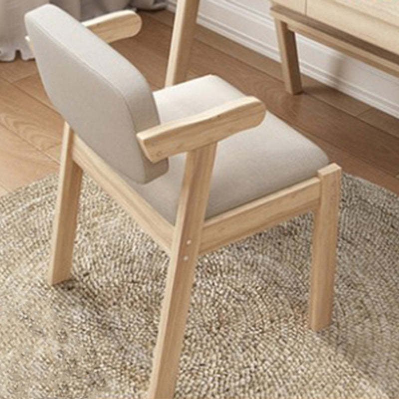 Modern Rubber Wood Fabric Leather Desk Chair