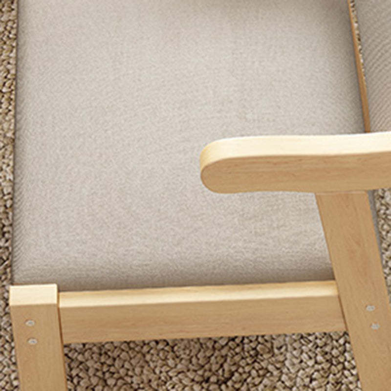 Modern Rubber Wood Fabric Leather Desk Chair — Gray - Leather / White