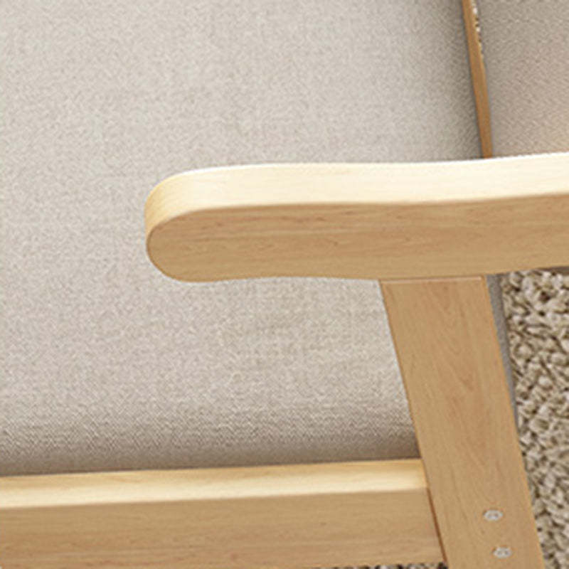 Modern Rubber Wood Fabric Leather Desk Chair — Gray - Leather / Walnut Color