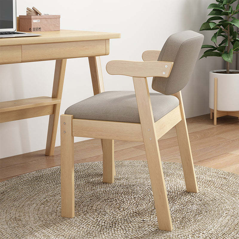 Modern Rubber Wood Fabric Leather Desk Chair