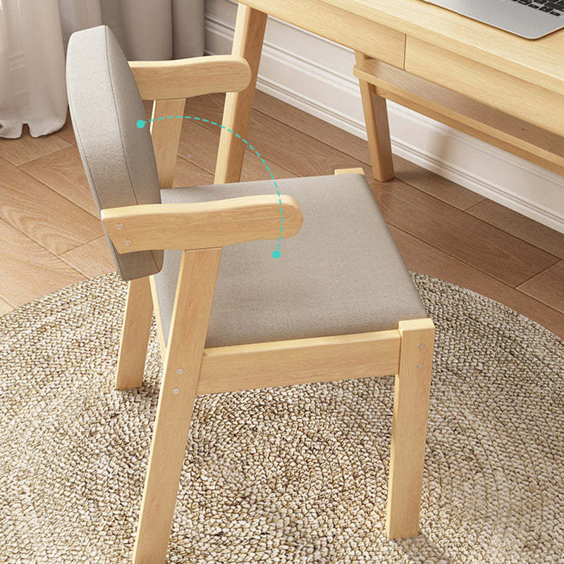 Modern Rubber Wood Fabric Leather Desk Chair