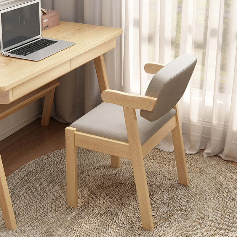 Modern Rubber Wood Fabric Leather Desk Chair