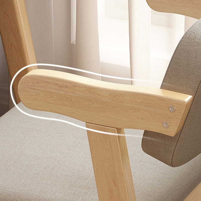 Modern Rubber Wood Fabric Leather Desk Chair