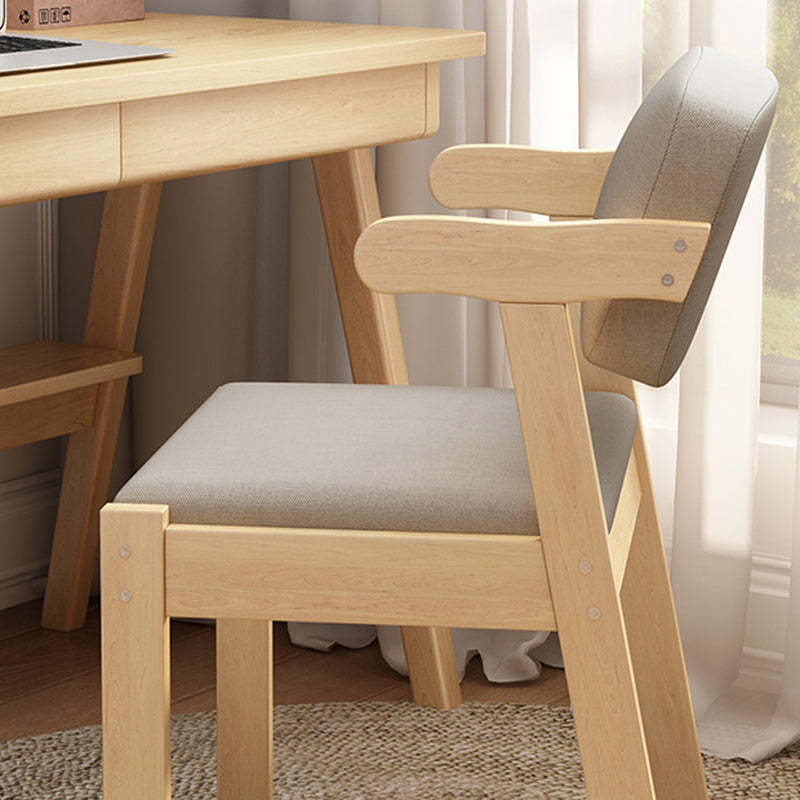 Modern Rubber Wood Fabric Leather Desk Chair