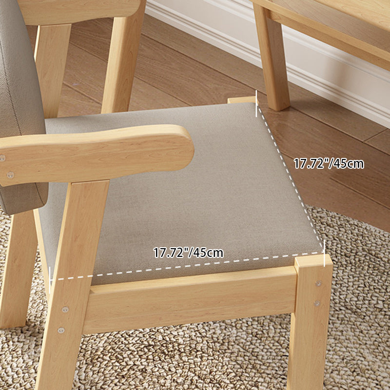 Modern Rubber Wood Fabric Leather Desk Chair