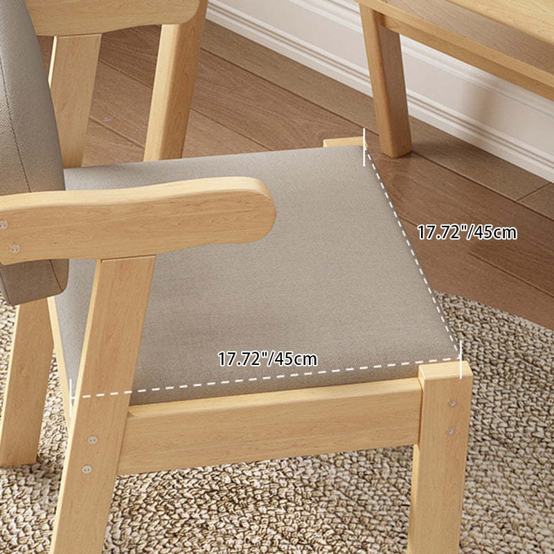 Modern Rubber Wood Fabric Leather Desk Chair