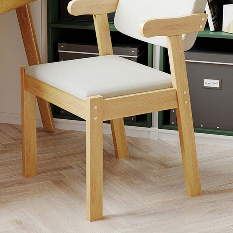 Modern Rubber Wood Fabric Leather Desk Chair